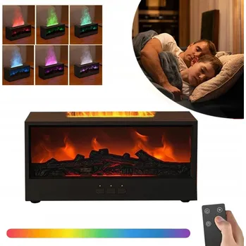 Zvlhčovač vzduchu ZVHLČOVAČ VZDUCHU KOMÍN LED RGB DIFUZÉR AROMATERAPIE ČASOVAČ + DÁLKOVÉ OVLÁDÁNÍ