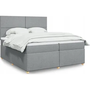 Postel Čalouněná dvoulůžková postel VidaXL 200x200 cm, odstíny šedé