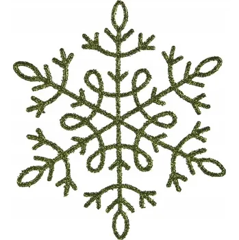 Vánoční ozdoba 12x Vánoční ozdoba sněhová vločka zelená