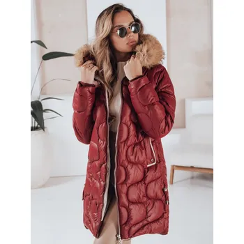 Dámská parka Dstreet Dámská bunda zimní VIRELIA prošívaná s kapucí TY4935 Barva: Bordová, Velikost: L