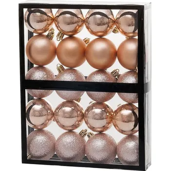 Vánoční ozdoba Baňky MagicHome růžové zlato, 5cm, 20ks
