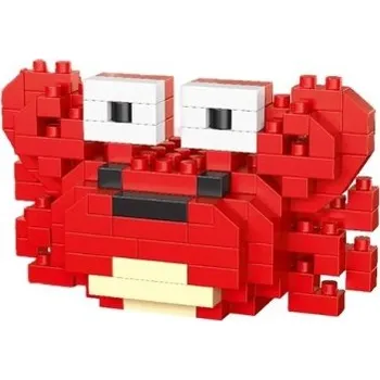 ostatní stavebnice Stavebnice červený krab 6 x 3 x 3,5 cm 150 dílků Roztomilá mořská figurka Krab z kostiček pro dětské tvořivé skládání