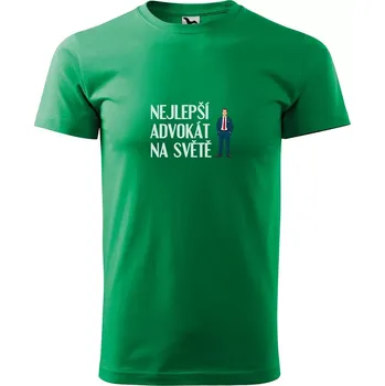 Pánské oblečení Sablio Tričko s potiskem Nejlepší advokát na světě - zelené S