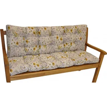 Podsedák Polstr na zahradní lavičku 150 cm - motiv luční kvítí