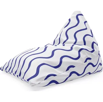 Sedací pytel Sablio Sedací vak Triangl Modré vlnky: 120 x 100 x 100 cm