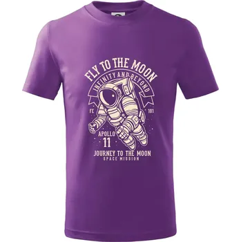 Fly To The Moon - Tričko dětské bavlněné - 158 cm/12 let ( Fialová )