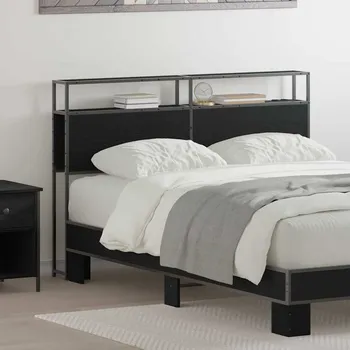 vidaXL Úložné čelo postele s policí Černý dub 135 cm Kompozitní dřevo [859745]