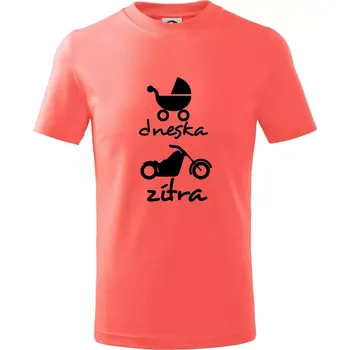 Dnes zítra Harley - Tričko dětské bavlněné - 98 cm / 2 roky ( Korálová )