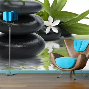 Tapeta Sablio Tapeta Květ s kameny - 125x75 cm