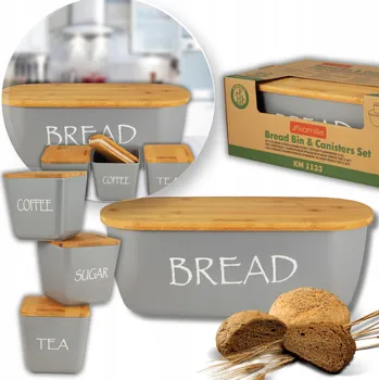 Dóza na potraviny CHLEBNÍK + 3 KUCHYŇSKÉ DÓZY SADA KAMILLE