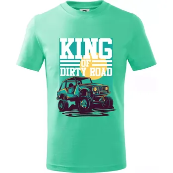 Chlapecké tričko King of dirty road - Tričko dětské bavlněné - 98 cm / 2 roky ( Mátová )