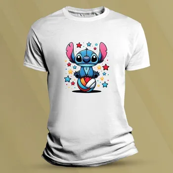 Dětské bavlněné tričko Stitch s míčem Bílá velikost 152 (12-13 let)