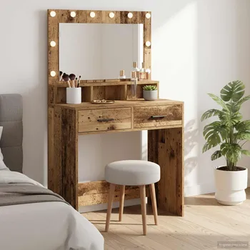 Toaletní stolek vidaXL Kosmetický stůl Staré dřevo 79 x 41 x 135 cm kompozitní dřevo [865089]