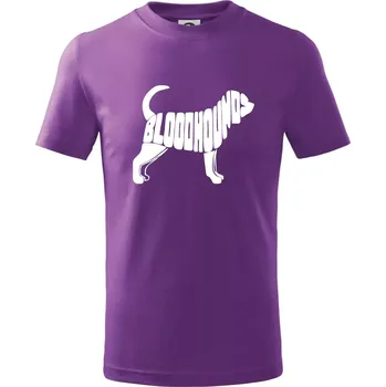 Chlapecké tričko Bloodhound nápis v těle - Tričko dětské bavlněné - 98 cm / 2 roky ( Fialová )