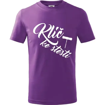 Klíč ke štěstí vývrtka jednoduchá - Tričko dětské bavlněné - 146 cm/10 let ( Fialová )