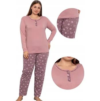 Dámské pyžamo Dámské bavlna pyžamo Christina Secret růžové, velikost 3XL