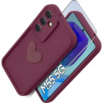 Pouzdro na mobilní telefon Zadní Kryt KrainaGSM pro Samsung Galaxy M55 červený