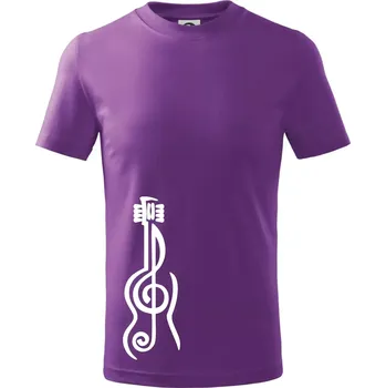 Chlapecké tričko Houslový klíč kytara - Tričko dětské bavlněné - 98 cm / 2 roky ( Fialová )