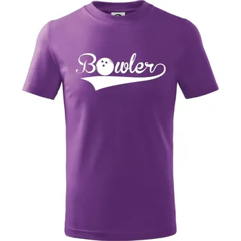 Bowler - Tričko dětské bavlněné - 134 cm/8 let ( Fialová )