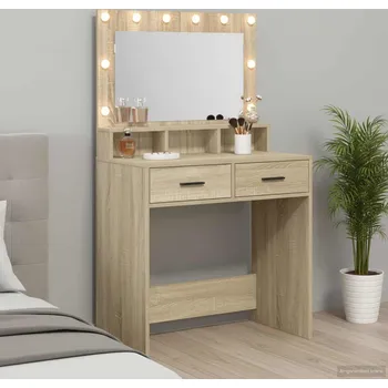 Toaletní stolek vidaXL Kosmetický stůl Sonoma dub 79 x 41 x 135 cm kompozitní dřevo [865084]