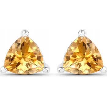 Náušnice NÁDHERNÉ STŘÍBRNÉ 925 NÁUŠNICE S PŘÍRODNÍM CITRÍNEM