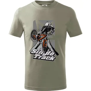 Single track trať - Tričko dětské bavlněné - 98 cm / 2 roky ( Light khaki )