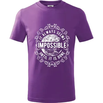 Always Seems Impossible - Tričko dětské bavlněné - 146 cm/10 let ( Fialová )
