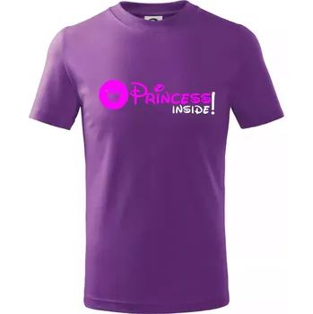 Princess! Inside! - Tričko dětské bavlněné - 134 cm/8 let ( Fialová )