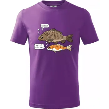 Hezké Vánoce Kapr a Koi kapr (Hana-creative) - Tričko dětské bavlněné - 134 cm/8 let ( Fialová )