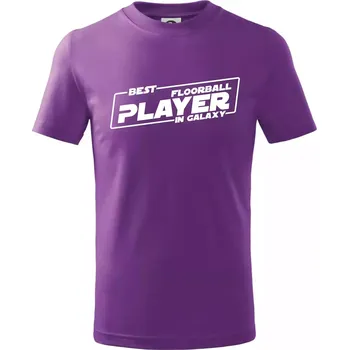 Best floorball player in galaxy - Tričko dětské bavlněné - 122 cm/6 let ( Fialová )