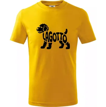 Lagotto nápis v těle - Tričko dětské bavlněné - 98 cm / 2 roky ( Žlutá )