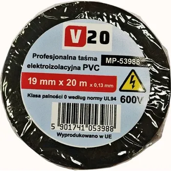 PVC izolační páska černá 19mm x 20m - ELASTICKÁ se silným lepidlem