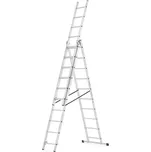 Higher Hliníkový žebřík 3x10 příček 6,04 m třídílný 6310
