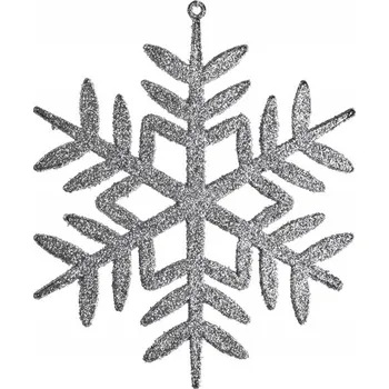 Vánoční dekorace 12x Vánoční ozdoba sněhová vločka stříbrná