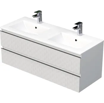 Šatní skříň Swiss aqua technologies Koupelnová skříňka s umyvadlem SAT Cube Way 120x47,5x46 cm bílá mat CUBE3D1202ZBMOD