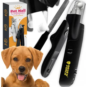 Kosmetika pro psa ELEKTRICKÝ STŘÍHAČ ZASTŘIHOVAČ PAZOURŮ PRO PSA KOČKU SVÍTILNA PILNÍK