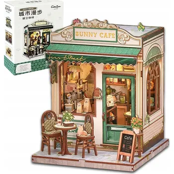 Domeček pro panenku Miniaturní domeček Book Nook Sluneční Kavárna DIY JAKO DÁREK