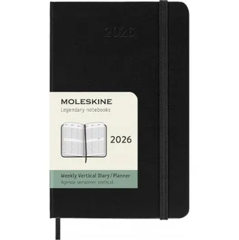 Kalendář Moleskine Kalendář 2026 tvrdá vazba 14 cm x 9 Cm černý