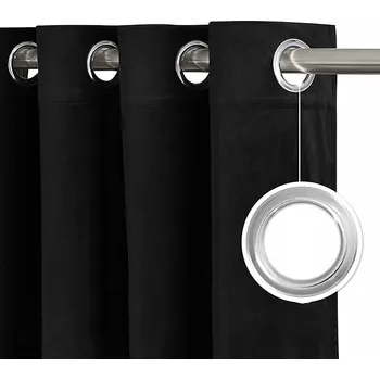 Obraz ZÁVĚS SAMET VELUR 140x250 NA PRŮCHODKÁCH ZATEMŇOVACÍ SADA ČERNÁ