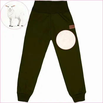 Chlapecké kalhoty Softshellové kalhoty basic s beránkem - Khaki Velikost: 104