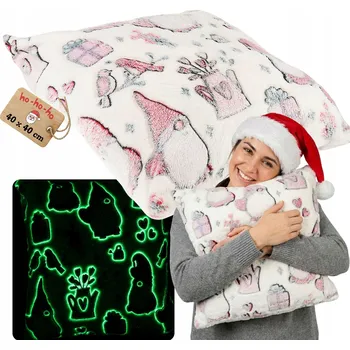 Polštář Vánoční povlak na polštář vánoční 40x40 SVÍTÍCÍ ve tmě na polštářek