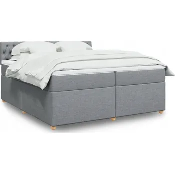 Postel Čalouněná dvoulůžková postel VidaXL 200x200 cm, odstíny šedé