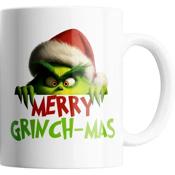 HRNEK LOGO VTIPNÝ DÁREK VÁNOČNÍ GRINCH KERAMICKÝ + TEXT