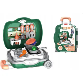 Dětská kuchyňka KUCHYŇSKÝ SET KUCHYŇKA PRO DĚTI 20 KUSŮ – KUFŘÍK