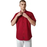 Rawlucci Pánská červená společenská košile s krátkým rukávem 01 Barva: Červená, Velikost: 3XL