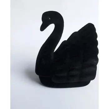 Dárková krabička Dárková krabička samet - černá labuť (Dárková sametová krabička labuť)