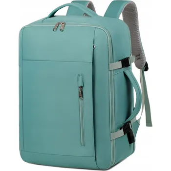 Městský batoh Batoh tyrkysový zelený dámský do letadla na notebook 16" městský cestovní