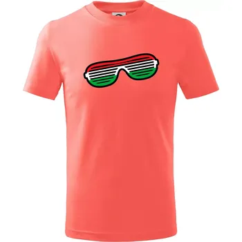 Chlapecké tričko Italie brýle - Tričko dětské bavlněné - 134 cm/8 let ( Korálová )