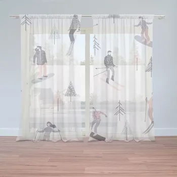 Záclona Sablio Záclony Lyžaři: 2ks 150x250cm