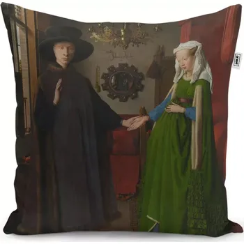 Polštář Sablio Polštář Svatba manželů - Jan van Eyck - 40x40 cm